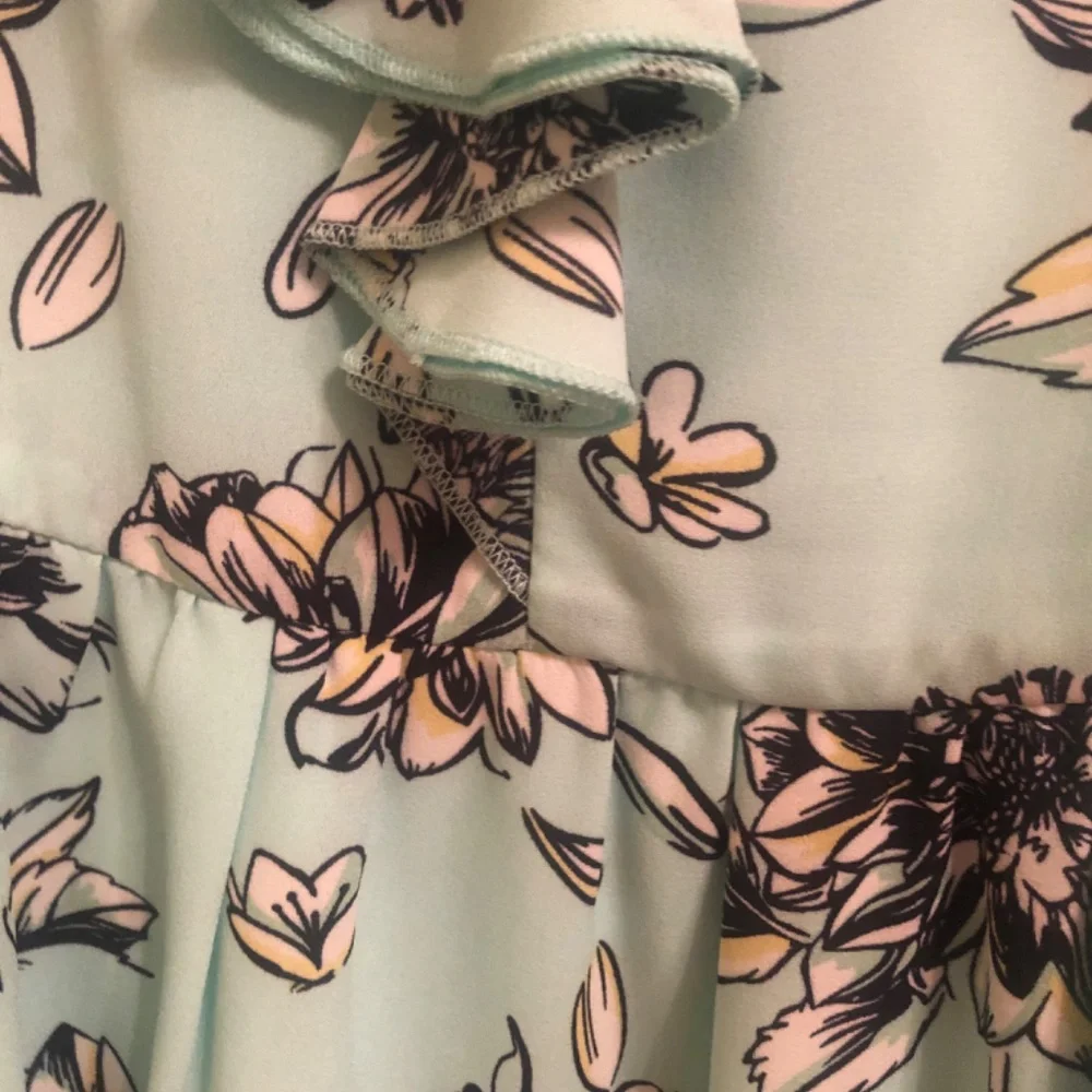 New Dynamite Light Blue Floral Spaghetti Strap Dress w/ Slip - Picture 5 of 5
